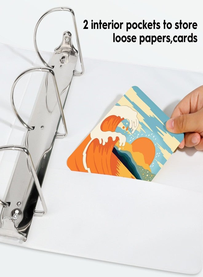 Comix Durable 3 Ring Binder, 4 inch D Ring Binders, Hold 835 Sheets of US Letter Size Paper, 2 Pack (White) - Image 4