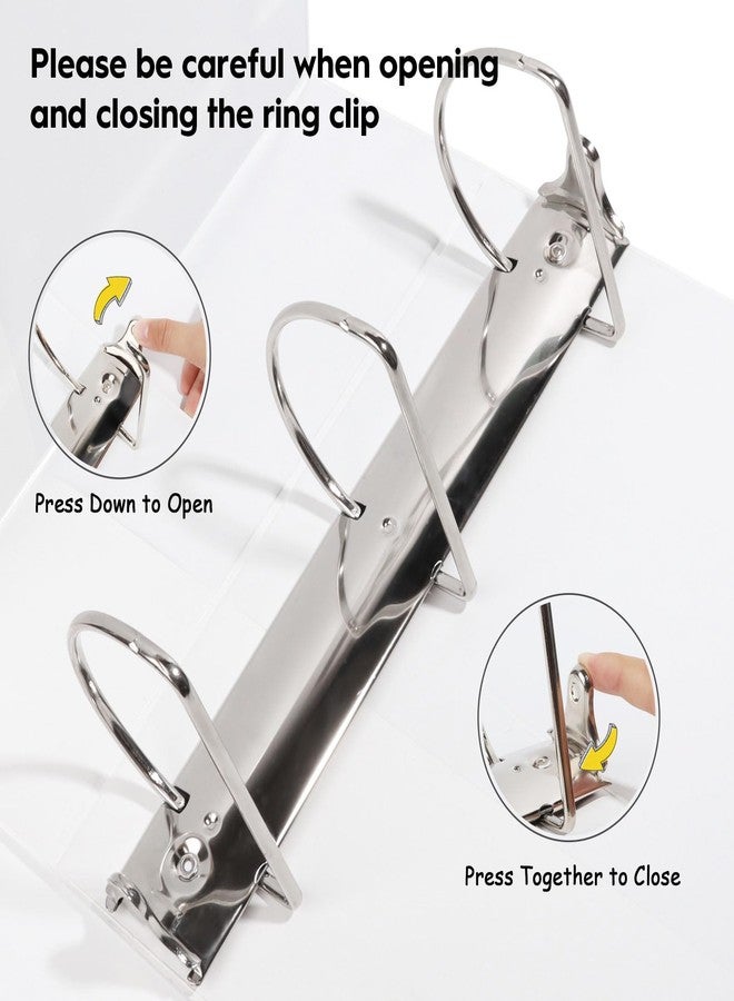 Comix Durable 3 Ring Binder, 4 inch D Ring Binders, Hold 835 Sheets of US Letter Size Paper, 2 Pack (White) - Image 2