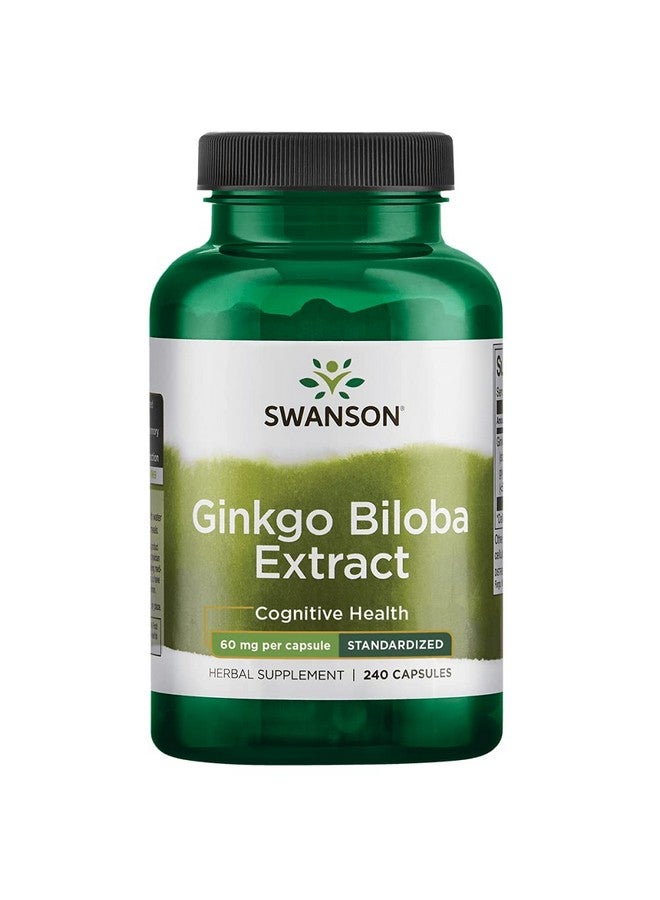 SWANSON Ginkgo Biloba Extract 24% 60 Milligrams 240 Capsules - Image 1