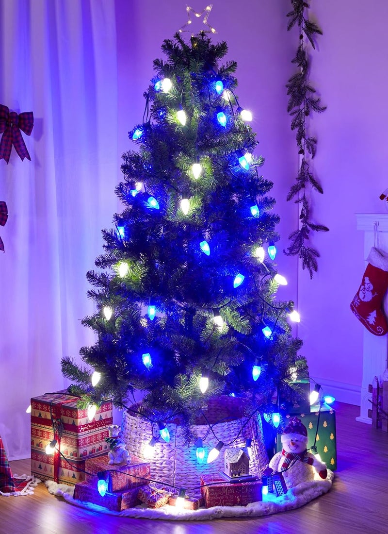 Brightown Outdoor Christmas Lights  100 Ft LED String Lights with Blue  White Strawberry C9 Bulbs Waterproof Connectable UL Certified for IndoorOutdoor Use - Image 4