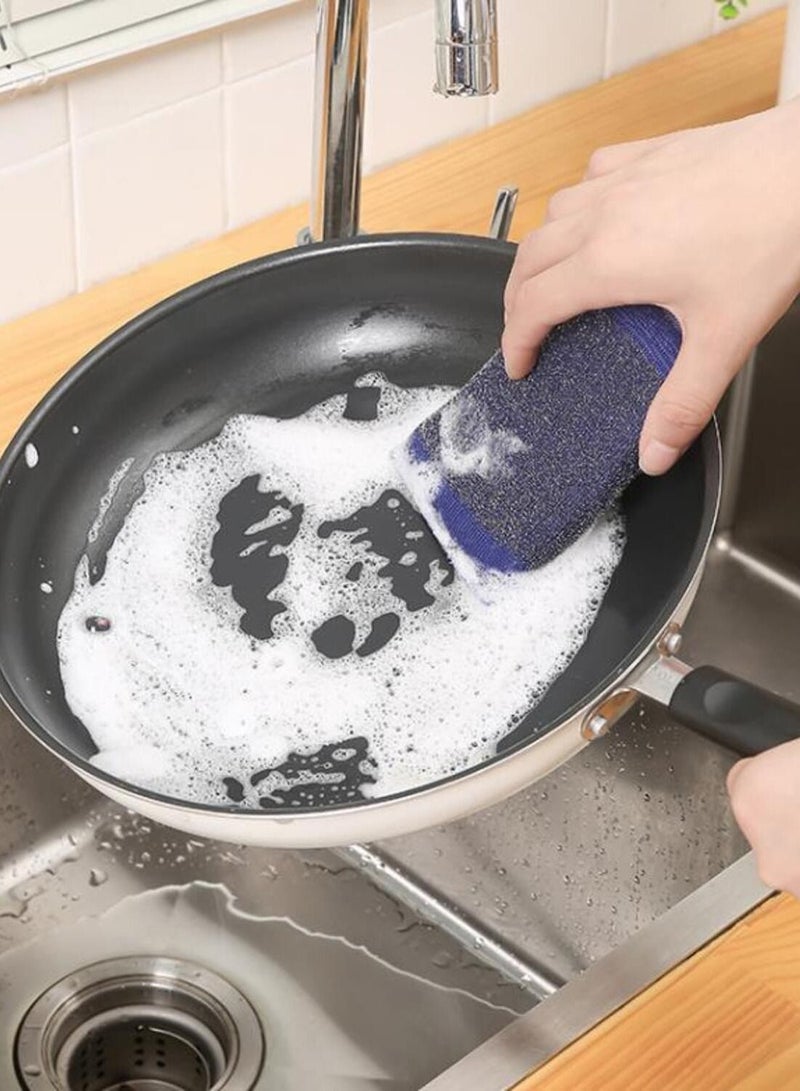 Morlife Metallic Scrub Sponge Scouring pad Heavy Duty Classic Scouring Pad Great For The Kitchen - Garage - Outdoors General Purpose Cleaning Food Safe Non-Rusting 4Units/Pack 12.5*9*1.7CM  - Image 2