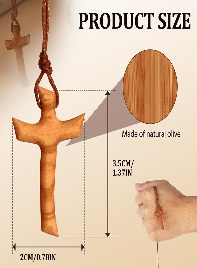 wellhouse Wood Olive Cross Necklace: Christian Faith Pendant Gift for Women & Men. Ideal for Car, Wall, Church & Home Display. - Image 2