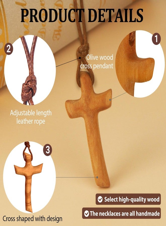 wellhouse Wood Olive Cross Necklace: Christian Faith Pendant Gift for Women & Men. Ideal for Car, Wall, Church & Home Display. - Image 3