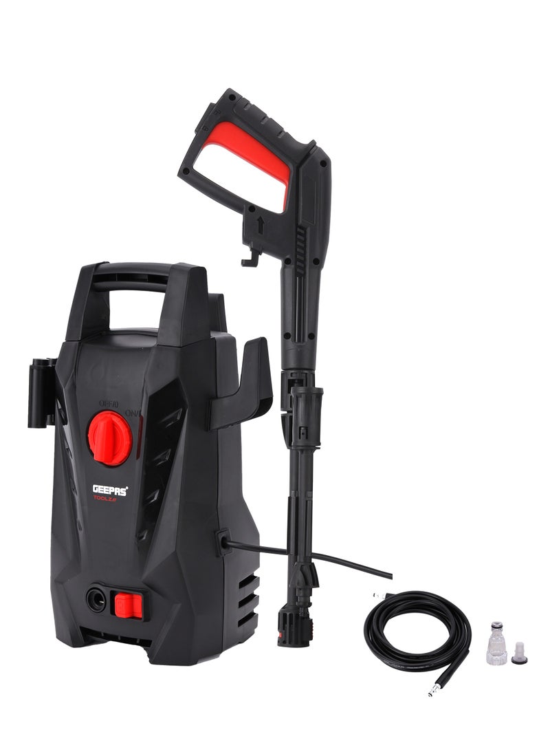GEEPAS - Geepas 110 bar High Pressure Washer| Carbon Brush Motor 1400 W 6.5 L/min Maximum Flow| Includes Spray Gun with Adjustable Nozzle, 5 M  Cord and Hose| Removing All Type Dust Mud Dirt | GPW1411EL-240 - Image 1