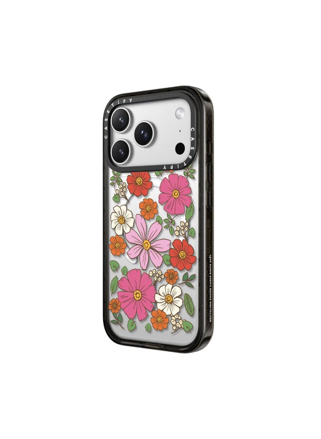 Casetify حافظة IMPACT مع Magsafe لهاتف آبل آيفون 17 برو ماكس 6.9" 2025 | حماية من السقوط حتى 8.2 قدم، غلاف أنيق، قابل للتصوير على إنستغرام، نحيف وخفيف الوزن، صديق للبيئة، شحن لاسلكي - زهور الحديقة/أسود - Image 2