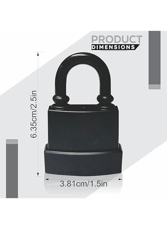 Vroxy Vroxy Heavy Duty Outdoor Waterproof Padlock Weatherproof RustProof Steel Lock with Keys High Security for Shed Garage Garden Gate Door Chain 1Pcs 45mm with 3 Keys  - Image 2
