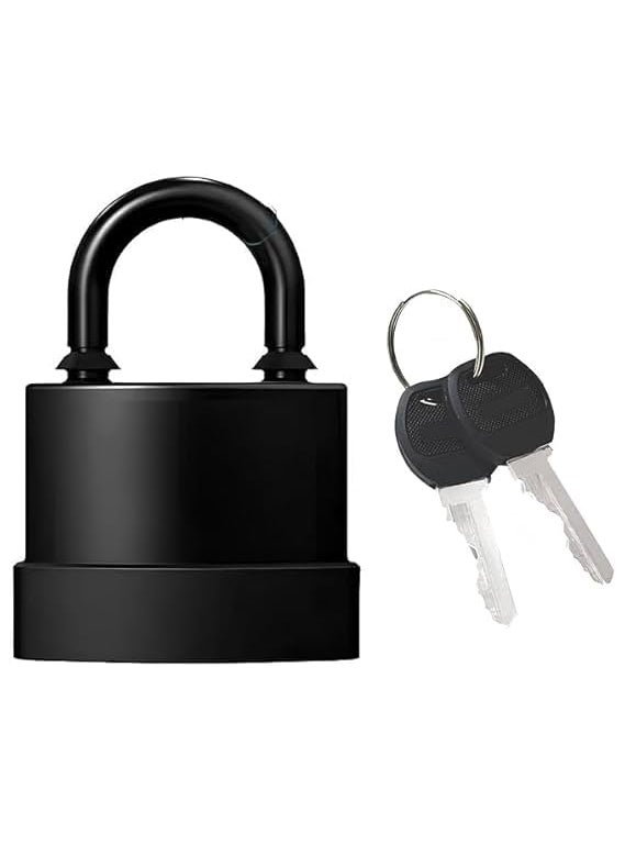 Vroxy Vroxy Heavy Duty Outdoor Waterproof Padlock Weatherproof RustProof Steel Lock with Keys High Security for Shed Garage Garden Gate Door Chain 1Pcs 45mm with 3 Keys  - Image 1