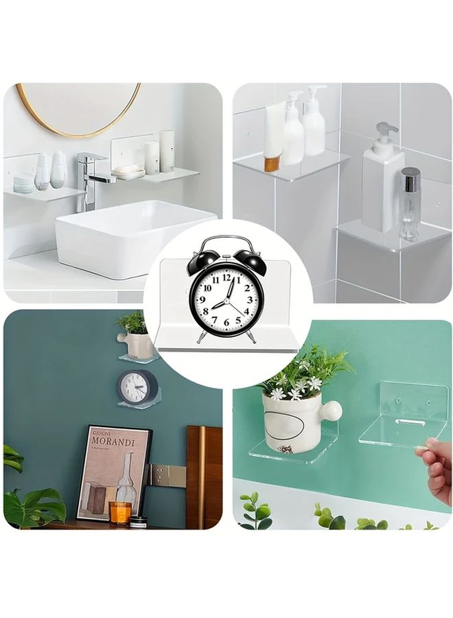4pcs Transparent Acrylic Floating Wall Shelves No Assembly Required Modern Decor - Image 2