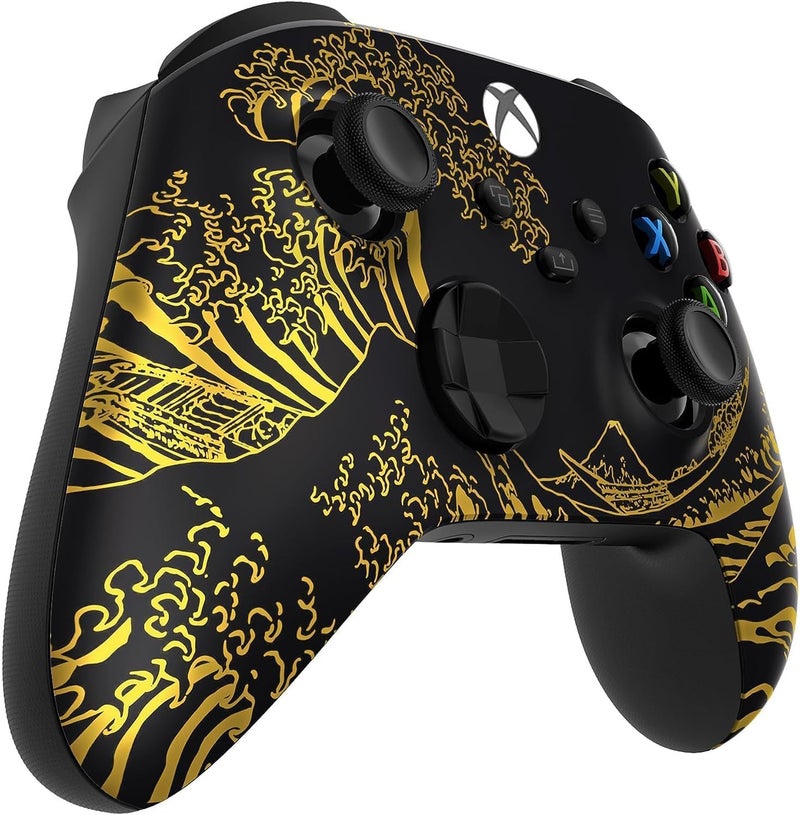 Custom Controllerzz Wireless Controller for Microsoft Xbox Series X/S & Xbox One - Soft Touch Feel - Custom Series X/S Controller (X/S Golden Waves) - Image 2