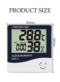 Generic Household Digital Room Indoor Thermometers Hygrometer, Mini Humidity Meter,Hygrometer Room Temperature Monitor for Home/Office/Baby Room/Greenhouse,Desktop Clock with Temperature Measurement,White/Black  - Image 2