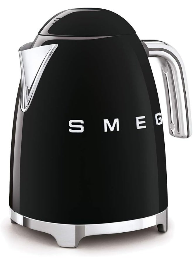 Smeg KLF03BLUK, 50's Retro Style Kettle, 1.7 L Capacity with Water Level Indicator, 360 Swivel Base, Anti-Slip Feet, Soft Opening Lid, Stainless Steel, Black 1.7 L 3000 W KLF03BLUK Black/Silver - Image 3