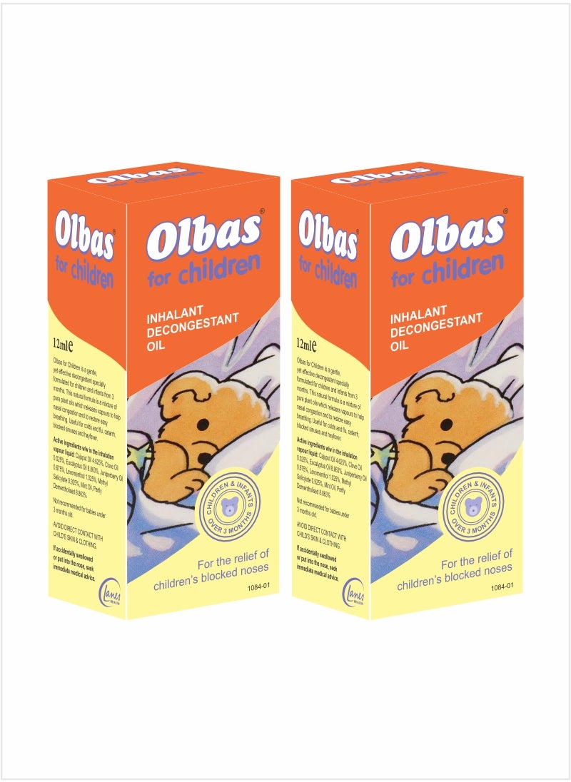 Olbas Oil Olbas Inhalant Oil Pack of 2 (12ml Each) – Effective Relief for Stuffy Noses 