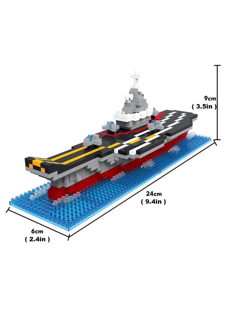 LOOPITYS 528 PCS children's aircraft carrier building block sets  military warship model sets, children's and adult building toys, STEM education DIY game sets, home ornaments, holiday gifts - Image 3