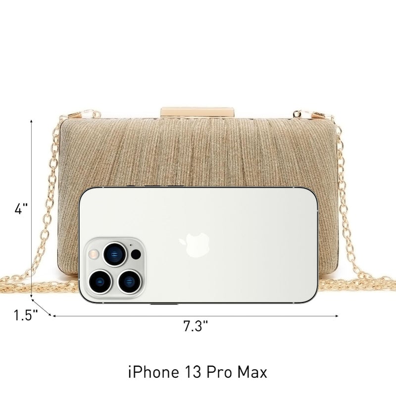 DASEIN حقائب داسين النسائية المسائية، حقائب كلاتش، حقائب رسمية للحفلات، حقائب زفاف، حقائب كوكتيل، حقائب بروم (شمبانيا مطوية) - Image 5