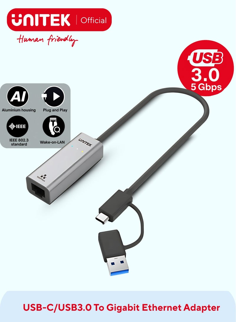 UNITEK محول USB-C و USB-3.1 إلى إيثرنت جيجابت - Image 1