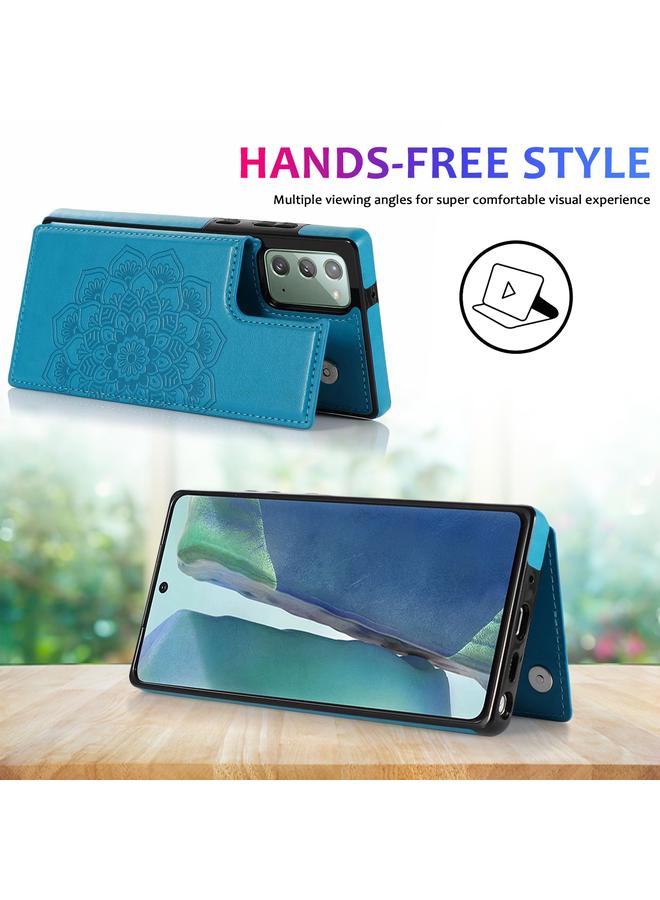 S-TOP Case For Samsung Galaxy Note20 Double Buckle Mandala Pattern PU+TPU Protective Case with Card Slots & Holder & Photo Frame - Image 4