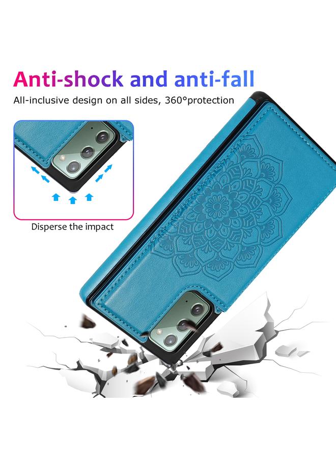 S-TOP Case For Samsung Galaxy Note20 Double Buckle Mandala Pattern PU+TPU Protective Case with Card Slots & Holder & Photo Frame - Image 5