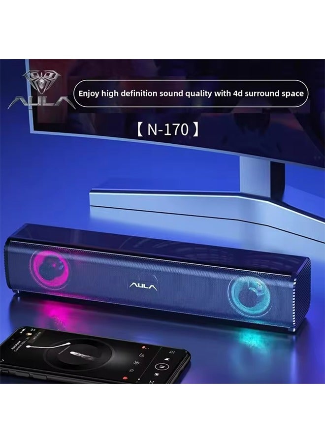 N-170 Soundbar Wired RGB Illuminated Computer Speaker with Powerful Subwoofer for PC TV 4D Surround Sound USB Multimedia - Image 5