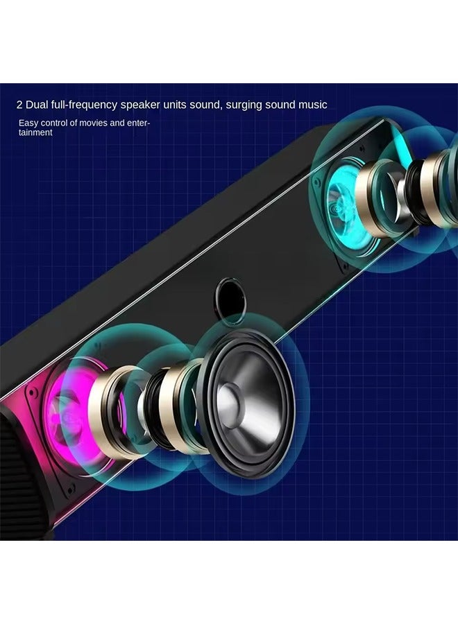 N-170 Soundbar Wired RGB Illuminated Computer Speaker with Powerful Subwoofer for PC TV 4D Surround Sound USB Multimedia - Image 2