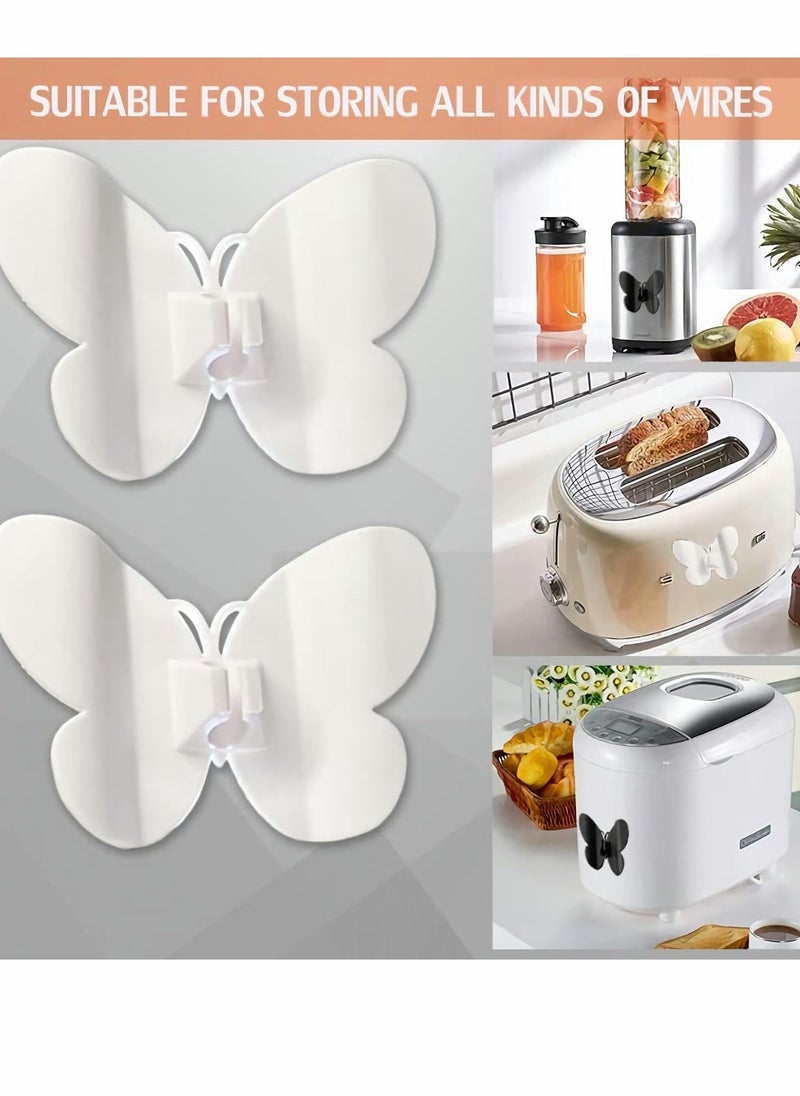 4Pcs Cord Organizer, Wire Holder Organizer to Stick on Home Appliances, Clip for Coffee Maker Stirrer Air Fryer (Black,White) - Image 3