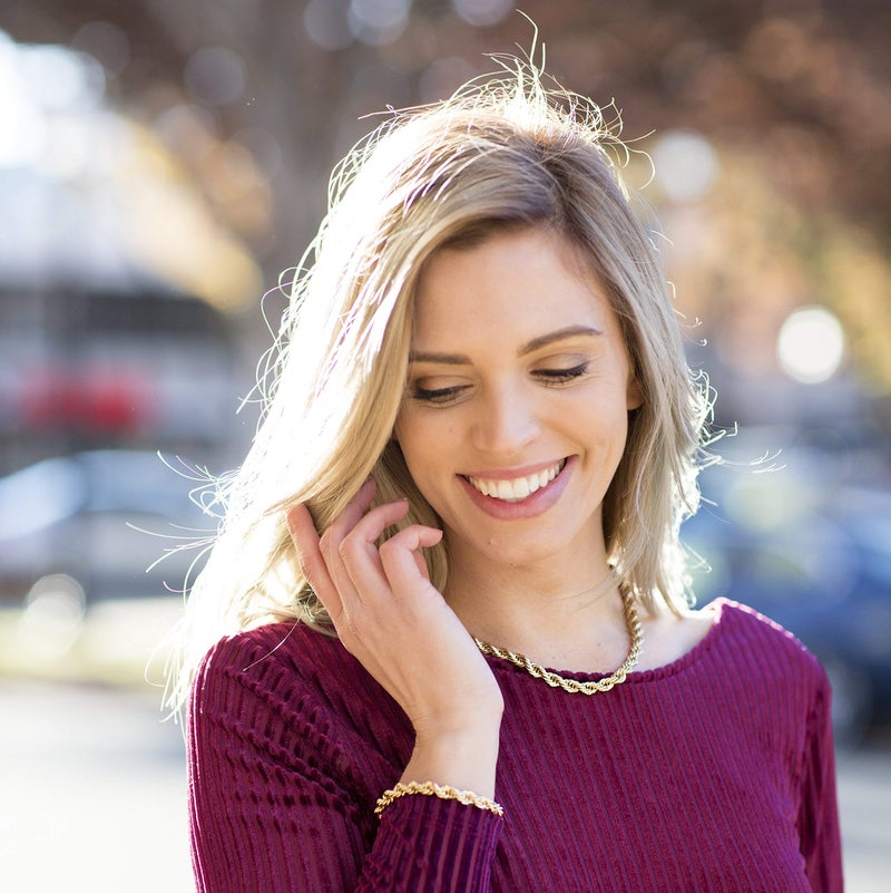 LIFETIME JEWELRY 7mm Rope Chain Bracelet for Men and Women 24K Real Gold Plated (Gold, 7 inches) - Image 3