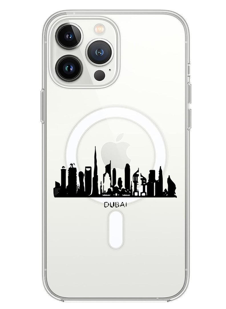 Theodor - Magnetic Case for iPhone 14 Pro 6.1-inch Compatible with MagSafe Wireless Charging, Shockproof Phone Bumper Cover Dubai Skyline - Image 1