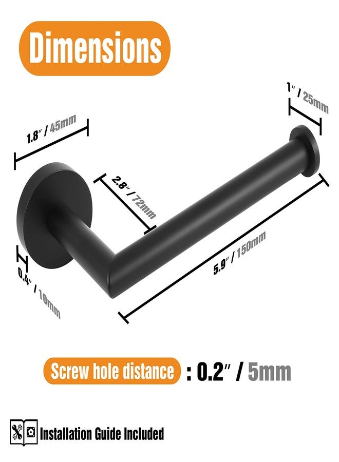 HITSLAM Black Toilet Paper Holder 304 Stainless Steel, Bathroom Tissue Holder Wall Mount - Image 3
