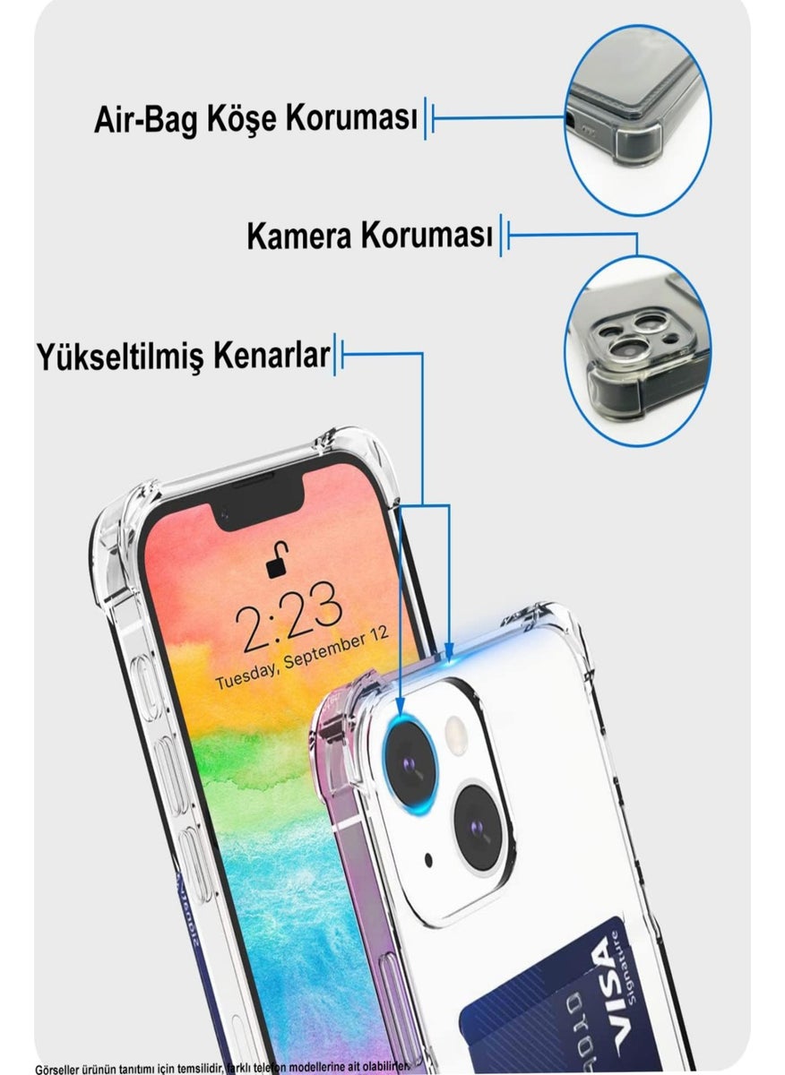 Case World - Caseworld Realme C11 Cover Camera Protected Transparent Silicone Case with Card Holder Shock Absorbing Features - Image 1