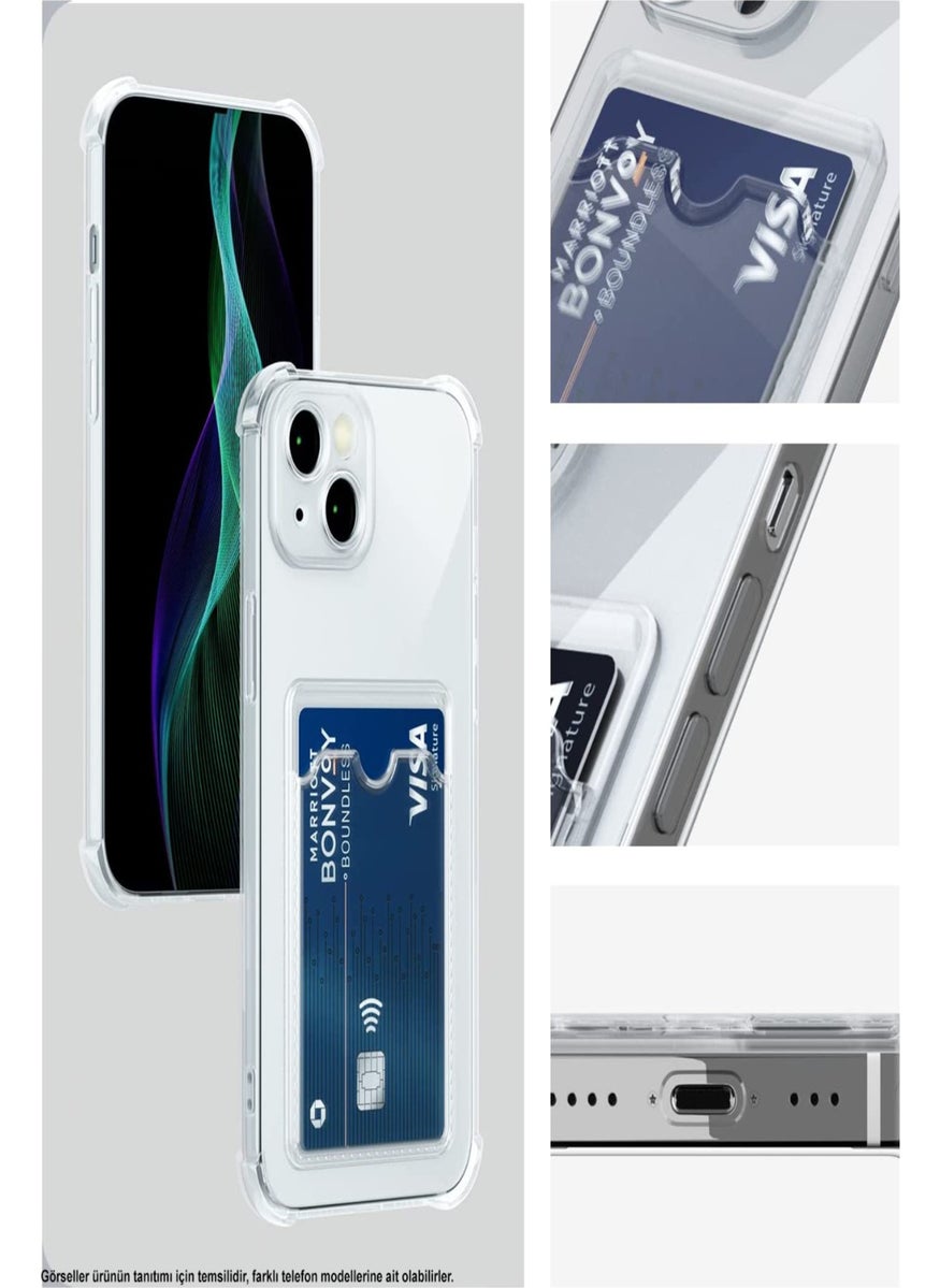 Case World - Caseworld Realme C11 Cover Camera Protected Transparent Silicone Case with Card Holder Shock Absorbing Features - Image 1