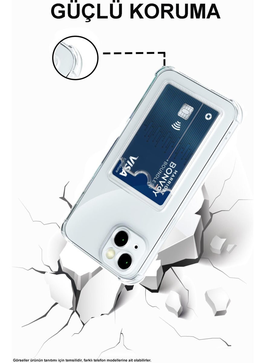 Case World - Caseworld Realme C11 Cover Camera Protected Transparent Silicone Case with Card Holder Shock Absorbing Features - Image 1