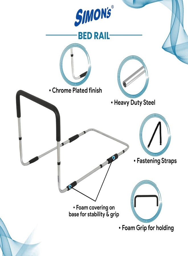 Simon's Steel Chrome Plated bedrail with Foam Grip for Adult Bed Safety Grab bar for Bed Assist Hand Rail for Elderly - Image 5