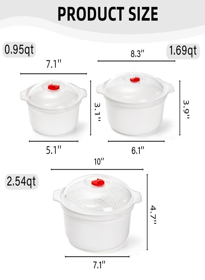 WRINGKIT 3 Pack Microwave Bowls with Lid, BPA-free Ramen Cooker Soup Containers with Steamer, Mixing Serving Bowls Food Storage Cookware for Kitchen, Office, College Dorm - Image 2