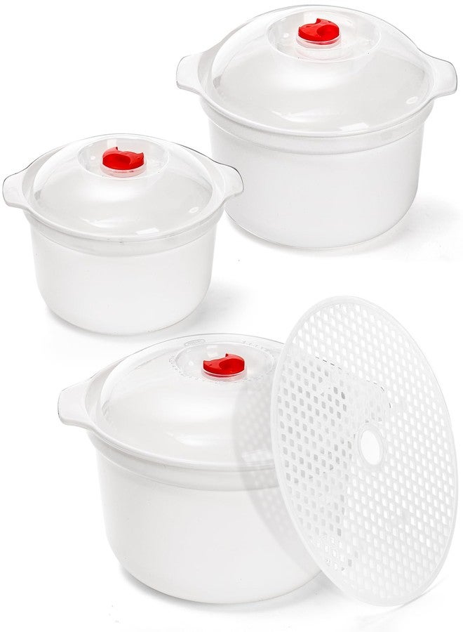 WRINGKIT 3 Pack Microwave Bowls with Lid, BPA-free Ramen Cooker Soup Containers with Steamer, Mixing Serving Bowls Food Storage Cookware for Kitchen, Office, College Dorm - Image 1