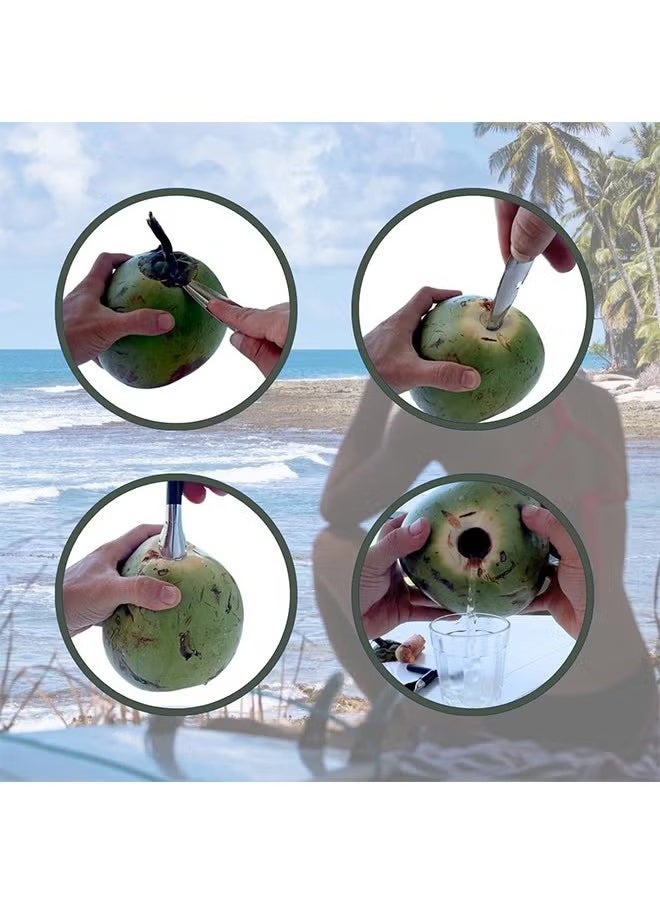 Generic Coconut Opener for Fresh Green Young Coconut Water - Works With Peeled Thai Young White Coconuts - Open in Seconds Super Safe Easy and Fast  - Image 2