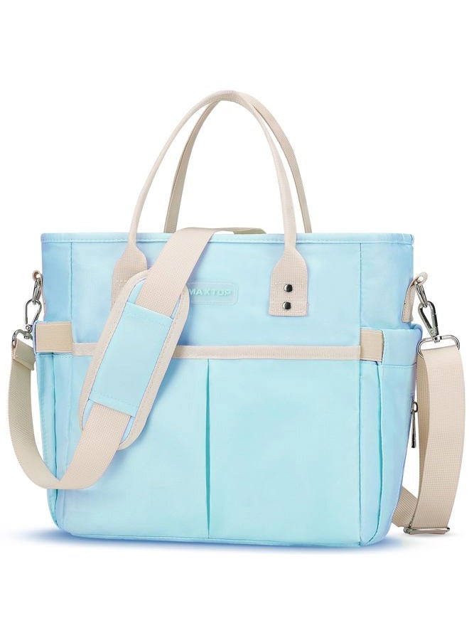 Maxtop Lunch Bag Women for Work Insulated Thermal Lunch Box with Wide-Open Pocket Reusable Leakproof Cooler Bags with Removable Shoulder Strap for Teacher Nurse Office Picnic Travel Blue - Image 1