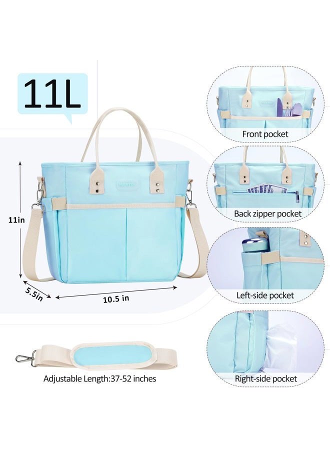 Maxtop Lunch Bag Women for Work Insulated Thermal Lunch Box with Wide-Open Pocket Reusable Leakproof Cooler Bags with Removable Shoulder Strap for Teacher Nurse Office Picnic Travel Blue - Image 4