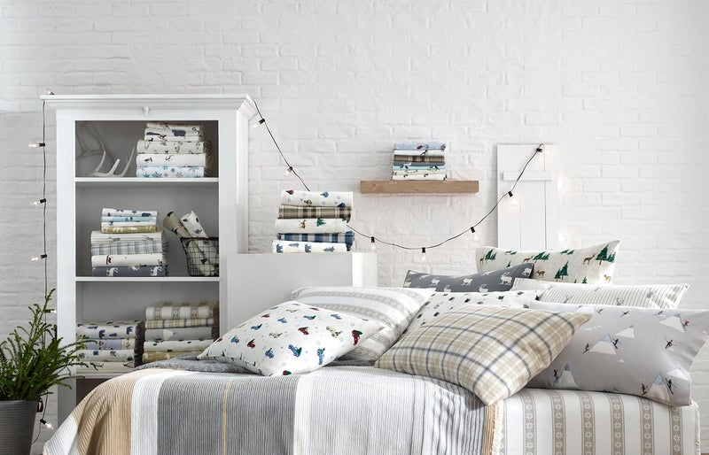 Eddie Bauer - King Sheets, Cotton Flannel Bedding Set, Brushed For Extra Softness, Cozy Home Decor (Tossed Snowflake, King) - Image 2