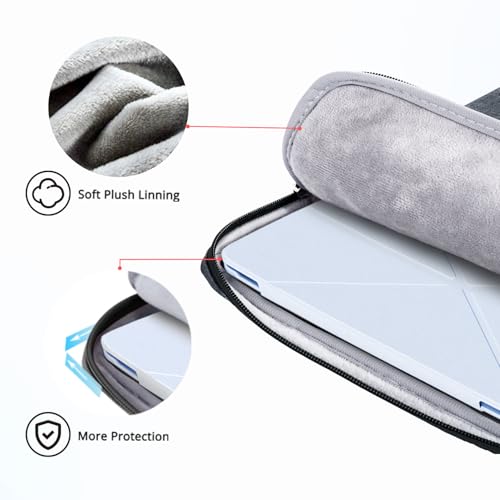 Ferkurn Laptop Case Sleeve for Men Women Chromebook Case Compatible with MacBook Air/Pro Lenovo Surface HP Dell ASUS Acer, 15.6 inch, Gray - Image 5