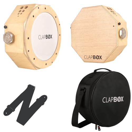 Clapbox Travel Cajembe Drum Birch Wood (H:6" W:12" L:12") - Included is a Padded Bag and Strap | With a Snare Adjusting Feature for Versatility | Most Popular Drum Circle Instrument (Travel Cajembe) - Image 1