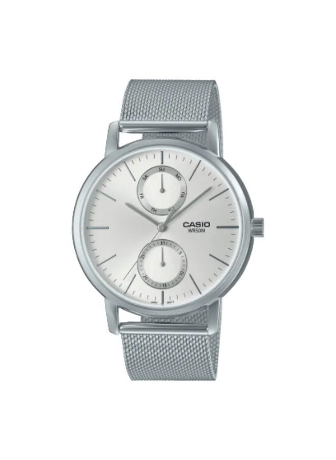 CASIO Men's Analog Display Watch With Silver Stainless Steel Strap - MTP-B310M-7AVDF