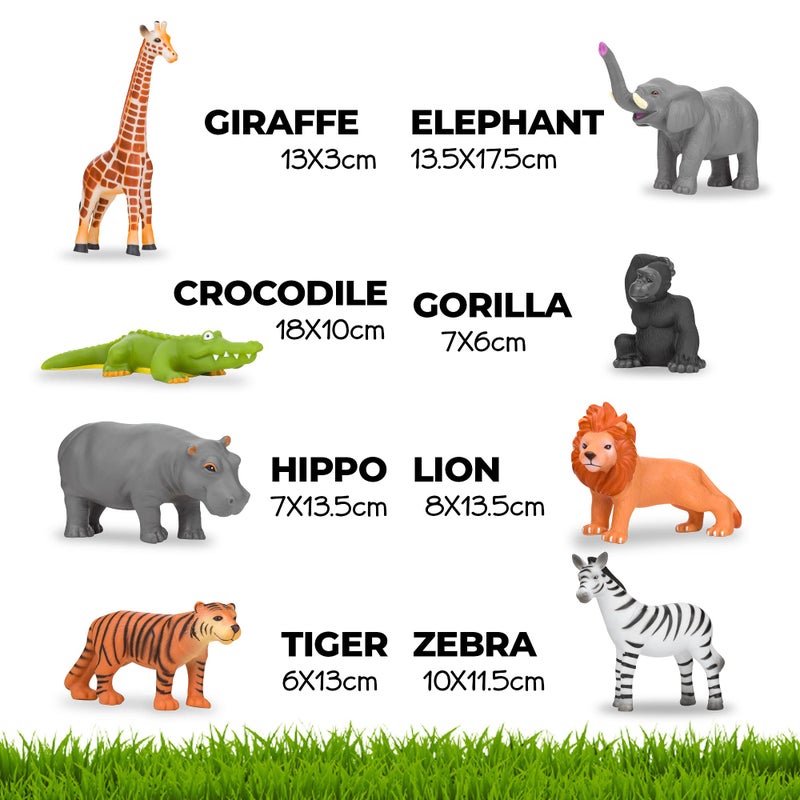 Learning Minds Set of 8 Jumbo Safari Animals Figures - Zoo Animals for Toddlers 1-3 - Jungle Animals Figures - Toy Animals for Kids Age 18 Months Plus - Animal Toys for Kids 1,2,3 Years Old - Image 4