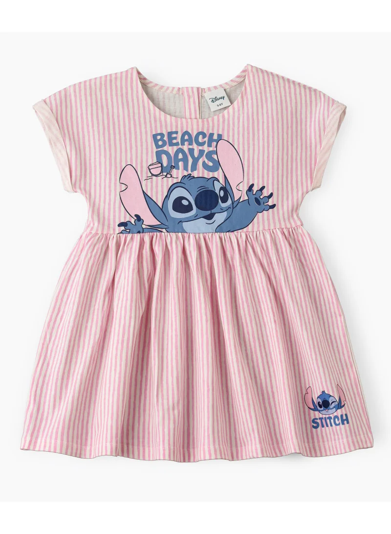 Disney Disney Girl's Summer Dress with Strips Patterns | Cotton Jersey Dress for Girls | Casual Stylish Cutslip Dress for Little Girls | Suitable for Daily Wear or Any Occasion