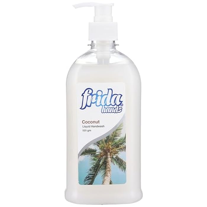 Frida Hands Coconut Liquid Hand Soap with Pump, 520 gm with Coconut Liquid Hand Soap Bottle, 520 gm - Image 2