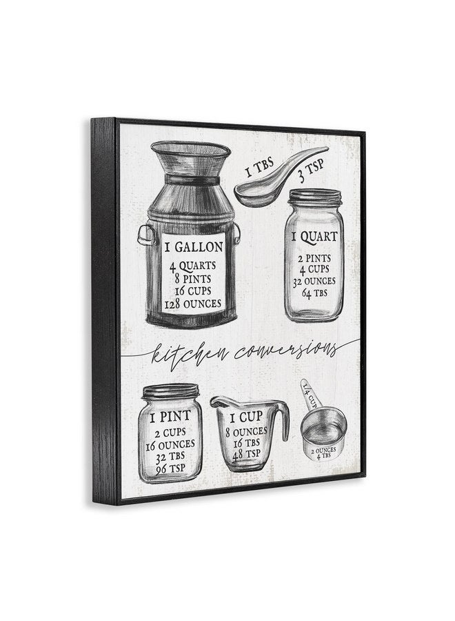 Stupell Industries Kitchen Conversion Chart Neutral Grey Word Drawing, Design by Artist Daphne Polselli Wall Art, 11 x 14, Off- White - Image 2