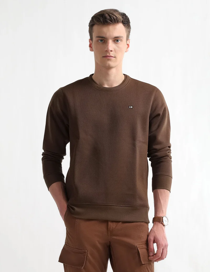 Arrow Textured Regular Fit Sweatshirt