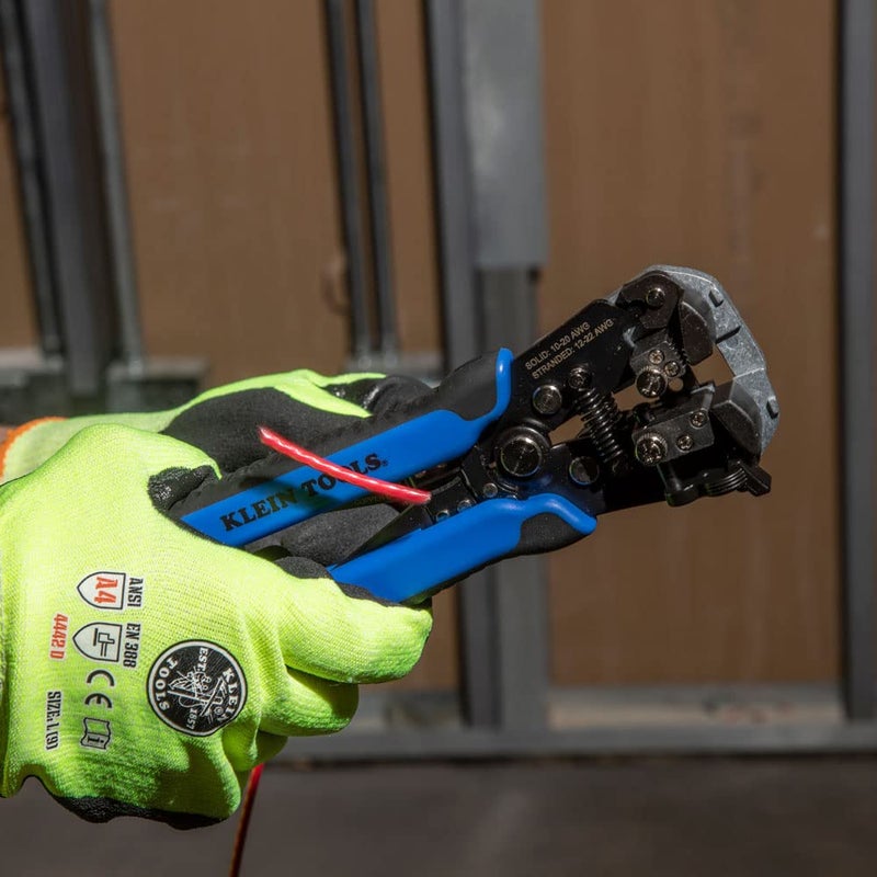 Klein Tools 11061 Self-Adjusting Wire Stripper / Wire Cutter, Heavy Duty, for 10-20 AWG Solid, 12-22 AWG Stranded, and Romex Wire 12/2 and 14/3 - Image 4