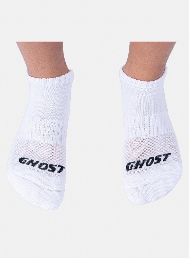 Ghost Cushioned Low Cut Socks (4 Pairs) - White - Image 1
