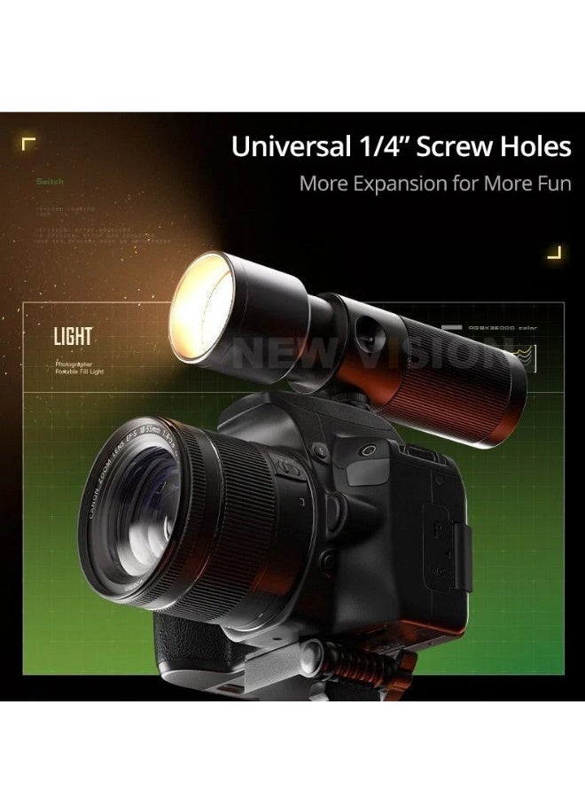 SIDANDE Videography Flashlight Zoomable Photography Fill Light Ambience Light with 1/4'' Thread for Camera Stand Cage - Image 5
