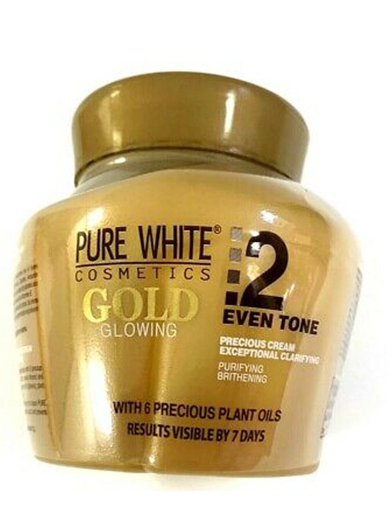 Pure White Cosmetics Gold Whitening Even Tone Glowing Cream 500ml - Image 1