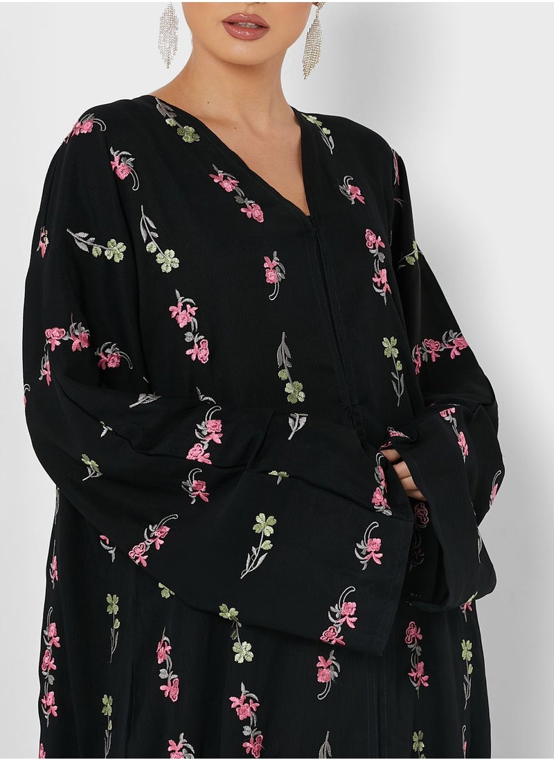Khizana - Floral Abaya - Image 1